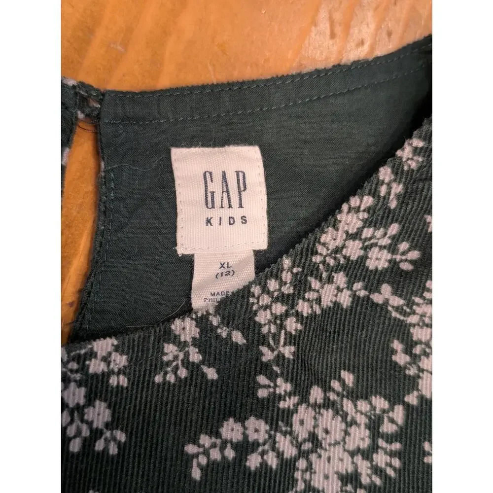 Gap Kids Long Sleeve Dress, Lined, NWOT, Forest green with Floral, Girls XL 12